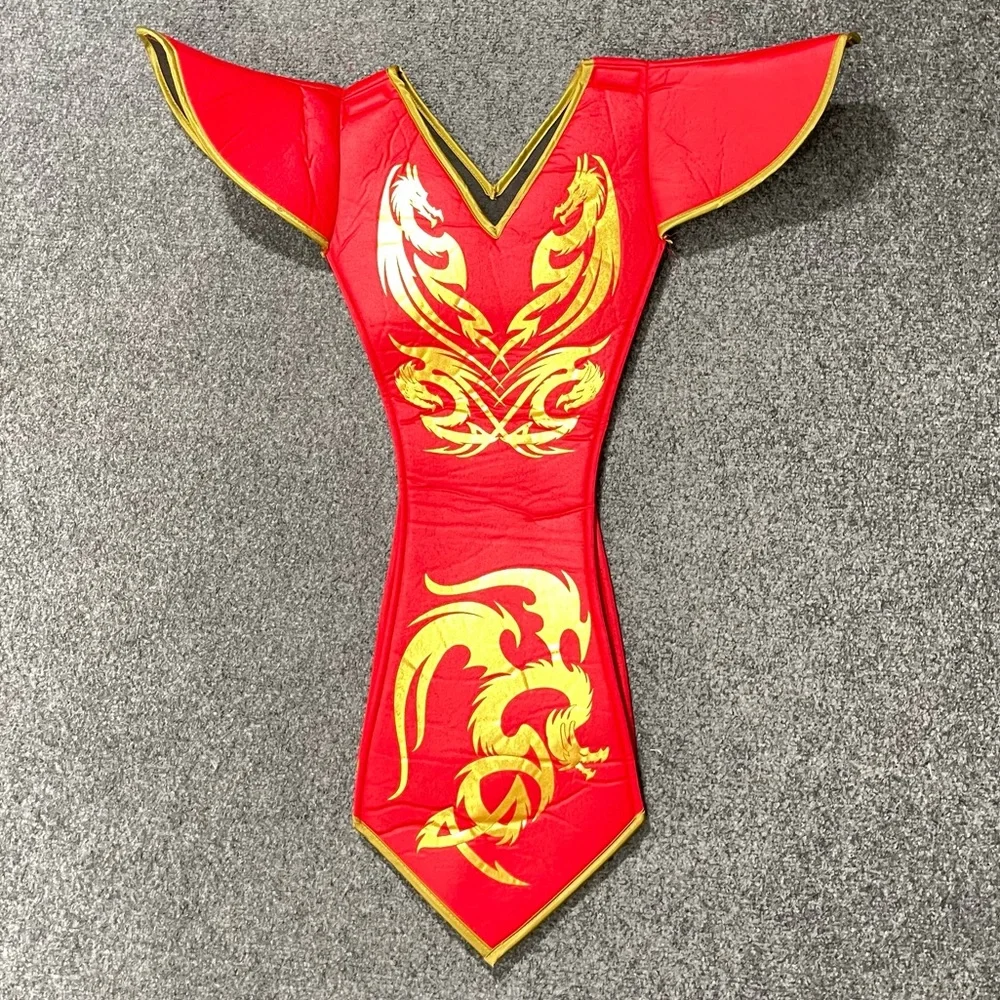 ***Unisex Red Ninja Samurai Dragon Armour Costume Halloween Sz M
